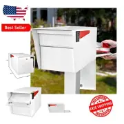 Alpine White Secure Mail Manager with Lock - Perfect for High-Traffic Areas