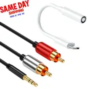 Type C to 3.5mm Jack Audio Adapter + RCA Cable for Samsung Galaxy Note 10 Phone