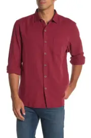 Tommy Bahama Dobby Dylan Shirt Long Sleeve Plum Raisin T320727 size M
