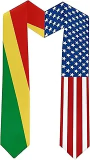 [Ruchikaj] 2025 The Republic of The Congo Flag and USA Flag Graduation Stole Graduation Sash for International Student (Baccalaureate Gown and Hat Not Included), The Republic of the Congo and Usa
