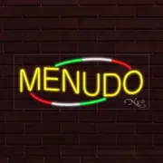 NEW "MENUDO" w/BORDER 30x12x1 INCH LED FLEX WINDOW/WALL INDOOR SIGN 30834