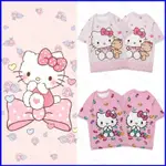 三麗鷗 FLIP SANRIO HELLOKITTY COSPLAY 布 3D 夏季兒童 T 恤動漫短袖上衣