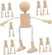 Mini Wooden Robot Toys for Boys and Girls Diy Craft Kits Paintable Wooden Peg People Creative Art Toys