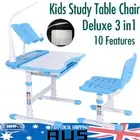 Kids Children Table Writing Desk Chair Lamp Set Drawing Storage Toddler Study*1