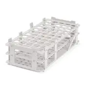 Brandtech 4340060 Polyproplyene Test Tube Racks White 55 tubes to 16mm, 5x11