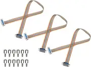uxcell 3 Pcs IDC Rainbow Wire Flat Ribbon Cable DB15 Male to DB15 Female 19.7 Inch Length 2.54mm Pitch Breadboard Jumper Wires for Electronic Projects