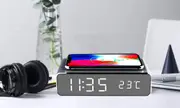 Wireless Alarm Clock Charging Station Dimmer, Dual Alarm, Weekday /Weekend Mode, Snooze, LED Clocks for Bedroom, Bedside, Desk, Kids