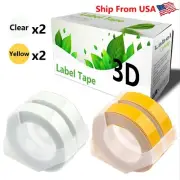 (2Clear+2Yellow) LabelTape For Dymo S0720020 1540 Dymo 1595GY Label Makers