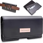 TECHGEAR RFID Blocking Card Holder PU Leather Holster Pouch Case with Belt Clip & Loop to Fit Samsung S23 Ultra, S22 Ultra, S20 FE, A13, A34 5G, A53 5G, A33 5G, A23 5G, A52 5G, Note 20, and more