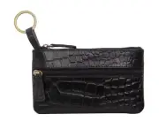 Pierre Cardin Ladies Women's Genuine Leather RFID Coin Purse Wallet - Black (Cro