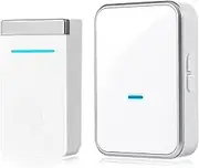 Yellow-Price No Battery Required Ring Doorbell Australia, Waterproof Self-Powered Wireless Doorbell Door Chime Kit with 45 Chimes, 4 Volume Levels, Long Range 300M (1 Button + 1 Receiver)