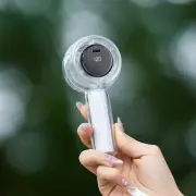 100 Levels Portable Handheld Fan with LED Colorful Light USB Rechargeable Transparent High Speed Cooling Fan Small Mini