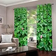 Blackout Flower Print Curtain for Kids Bedroom Set of 2 Panels 66" W x 90" L Room Darkening Thermal Drapes for Boys and Girls 3D Blackout Technology
