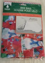 New Christmas House Giant Gift Bike Bicycle Bag 60 in. x 72 in.~ Snowman NIP