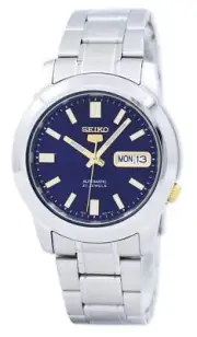 Seiko 5 Automatic SNKK11K1 Stainless Steel Blue Dial Day/Date 30M Mens Watch