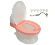 Baby Potty Training Toilet Realistic Toddler Training Potty Chair Removable Multifunctional Toilet with Cleaning Brush Pink White