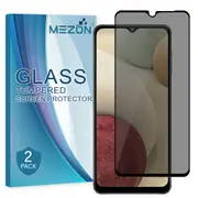 [2 Pack] Privacy Anti-Spy Full Coverage Samsung Galaxy A12 Tempered Glass Premium 9H HD Screen Protectors by MEZON (Galaxy A12, Privacy) – FREE EXPRESS