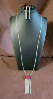 Paparazzi Proudly Prismatic Pink Necklace And Earrings