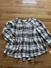 Style & Co Plaid Peasant Top Women's Sz. PS Maroon Cream Long Sleeve Boho NWT