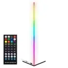 NEW - Merkury Innovations 4.6ft Multicolor RGB Metal Corner Lamp w/ Bluetooth