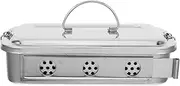 SHERCHPRY Box Stainless Tool Tray Organizer with Lid Stainless Steel Medical Tool Storage Case with Holes Durable Reusable Seamless Design for Lab and Clinical Use