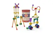 TINKERTOY - Retro Building Tin - 100 Parts - Collectible, Nostalgic Construction Toy, Great for Kids, Toddlers, Boys, Girls, Ages 3+
