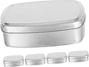 Hoement Metal Soap Box Set 5 Aluminum Tins for Candy Soap More Rectangular Storage Cans Lid