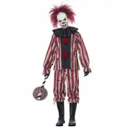 Nightmare Clown Horror Joker Jester Pennywise Halloween Adult Mens Costume Plus