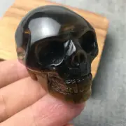 natural Tiger's eye Carved quartz crystal skull heart reiki Healing 1pc