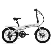 VALK Shuttle 5 Electric Folding Bike, 20" Tyres, Shimano 7-Speed, White