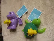 Target Twist & Swim Windup Turtle & Hipo Hippopotamus Bath Toys NEW w Tags 2011