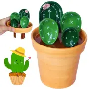 Cactus Measuring Spoons Set in Pot, Cute Ceramic Measuring Spoons and Cups, K...