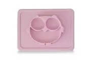 Plum Silicone Suction Plate Powder Pink Owl