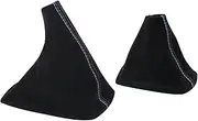 Priprilod Black Faux Suede Shift & E Brake Boots Black Compatible with BMW 3 Series E36 1991-1998 Compatible with E46 1999-2005