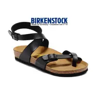 在飛比找蝦皮購物優惠-Birkenstock羅馬黑色亞光 休閒皮革涼鞋