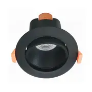 Comet Round Recessed LED Downlight 9W Black Aluminium 3 CCT - COMET07