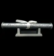 Premium Silver Pewter Baby Christening Certificate Holder & Stand Satin Gift Box