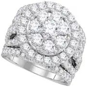 4.0 Ct. Round Cut Diamond Bridal Engagement Ring Set in 14K White Gold