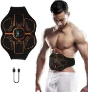 Abs Trainer Belt EMS Abdominal Muscle Stimulator Electric Toning Belts USB Wa...
