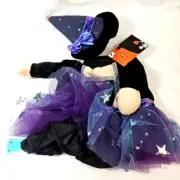 WITCH Cute Fang Tastic Pet Costume VERY SMALL back length Black Purple