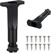 FUWIND 2pcs Adjustable Black Plastic (PP) Rectangular Furniture Legs, 5.9-8.86 Inch, for Chairs, Tables, Cabinets, Beds, Sofas, TV Stands, Desks, Ottomans, Dressers, Shelves, Bookcases