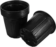 INOOMP 10pcs Black Nursery Pots Durable Plastic Flower Plant Containers for Succulents and Seedlings Optimal Drainage Weatherproof for Outdoor Plant Cultivation