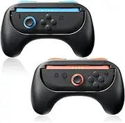 T Tersely Grips for Nintendo Switch 2 Joycon Controller 2 Pack - Game Accessories Joy-Con Handheld Joystick Remote Control Holder Joy Con Kit - Blue&Orange