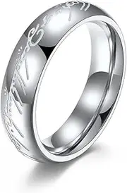 RIUKIU 6Mm Magic Luminous Ring, Fashionable Stainless Steel Men's and Women's Rings,Silver,12