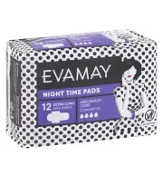 BULK 5 PACK x12 - 60 Evamay Pads With Wings Extra Long Absorbent Night