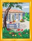 DIY Cross Stitch Kit "Hot afternoon" with Printed Tapestry Canvas