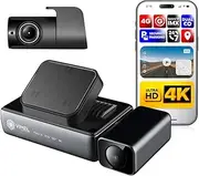 4G Dash Camera 4K Front and Rear – Dual Lens Dashcam with GPS Live Tracking, Remote Live Viewing, Night Vision, G-Sensor, Loop Recording, 24/7 Parking Monitoring for Vehicles