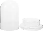 DECHOUS Glass Dome Cloche with Lid Round Glass Bell Jar Display Case DIY Snow Globes for Plants Terrarium Collectibles Candle Cake Display 22cm