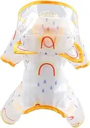 WEKAMOS Dog Raincoat Transparent Hooded Pet Raincoat for Dogs Lightweight and Breathable Design Easy to Pack and Carry for Outdoor Walks and Rainy Days