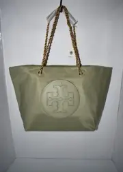 Tory Burch Ella Chain Tote in Olive Sprig/Gold #152313-301 NWT